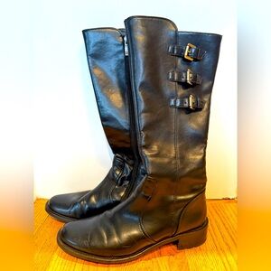 Paul Green Munchen Riding Black Leather Knee High Boots Size 9